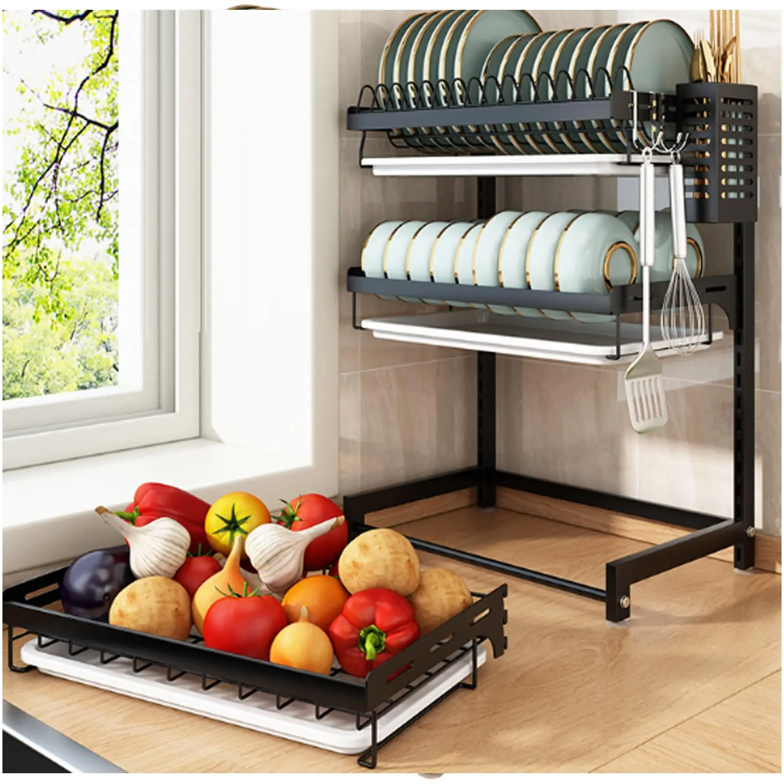 Hanging Dish Racks Above Sink Efficient Kitchen Solutions