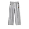 Heather gray paper-folded label for pants