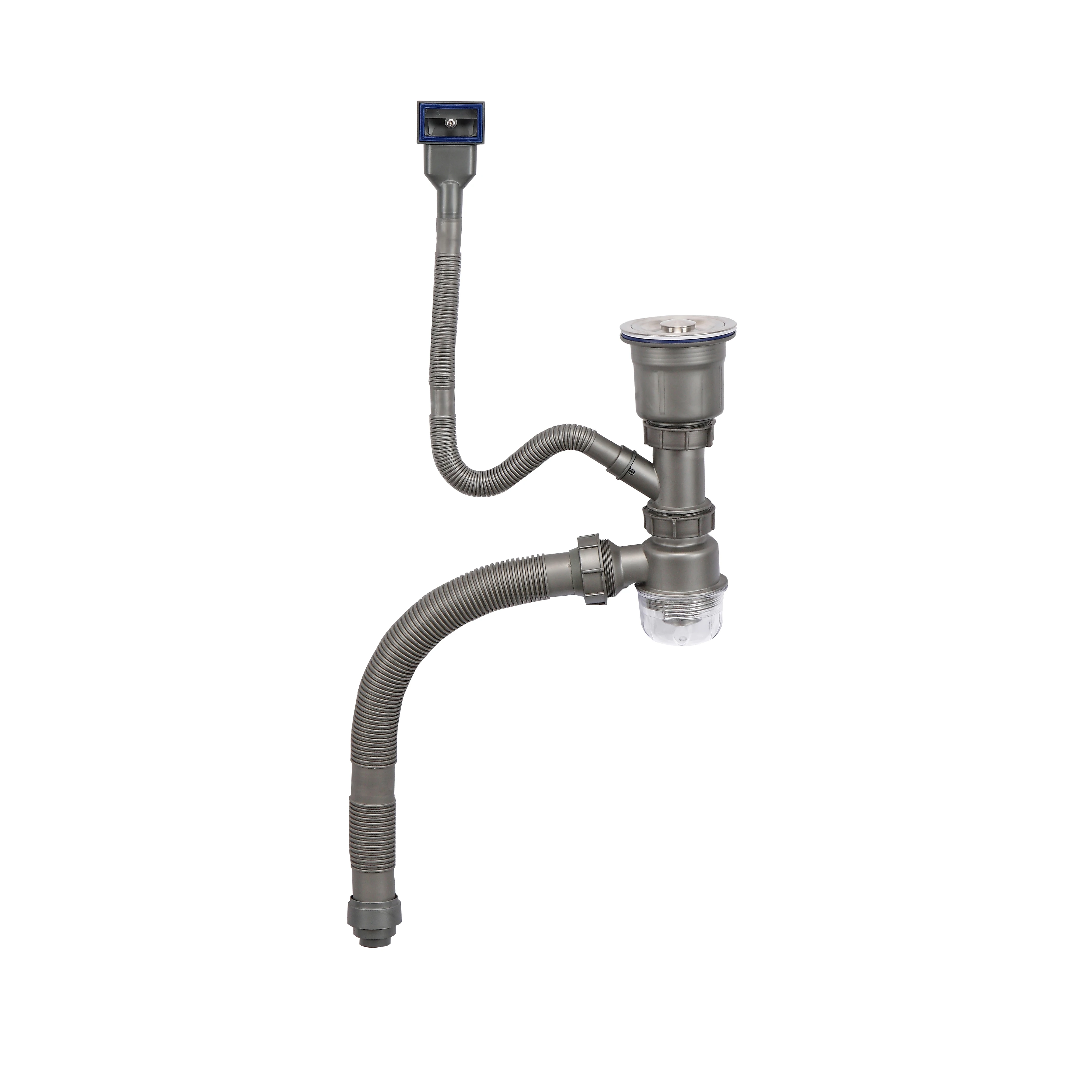 140mm kitchen stainless steel sink drainer outside pp plastic  strainer sink plug use global drainage system-0