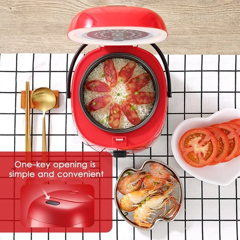 Small Baby Cook Peach Heart-shaped Rice Cooker Smart Mini Rice Cooke