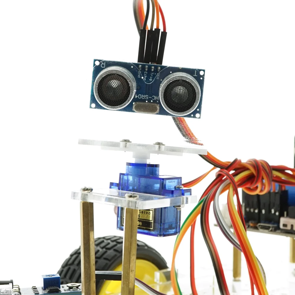 
 Бесплатная доставка Смарт-линия слежения робот автомобильный комплект HC-SR04 для смарт-автомобиля для микро: бит  