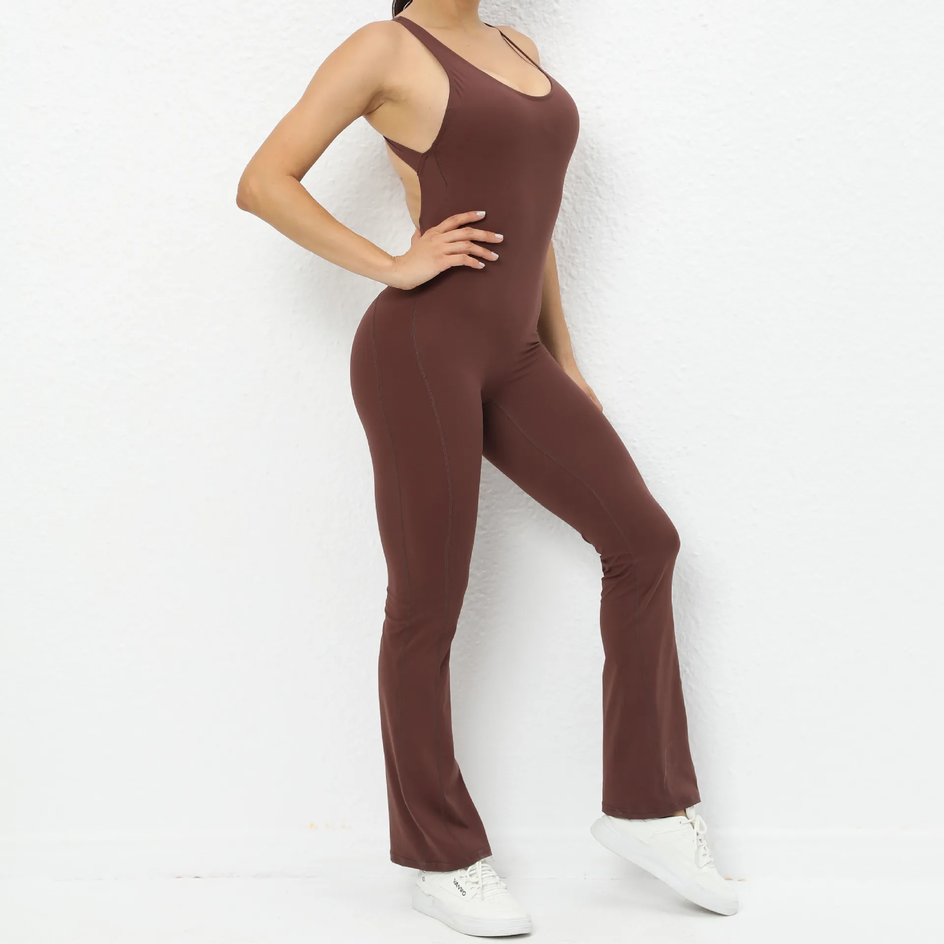 Custom Yoga Fitness One Piece Sports Playsuits Bodysuits Full Length Gym Workout Jumpsuit For Women Gym Fitness Sets For Adults manufacture