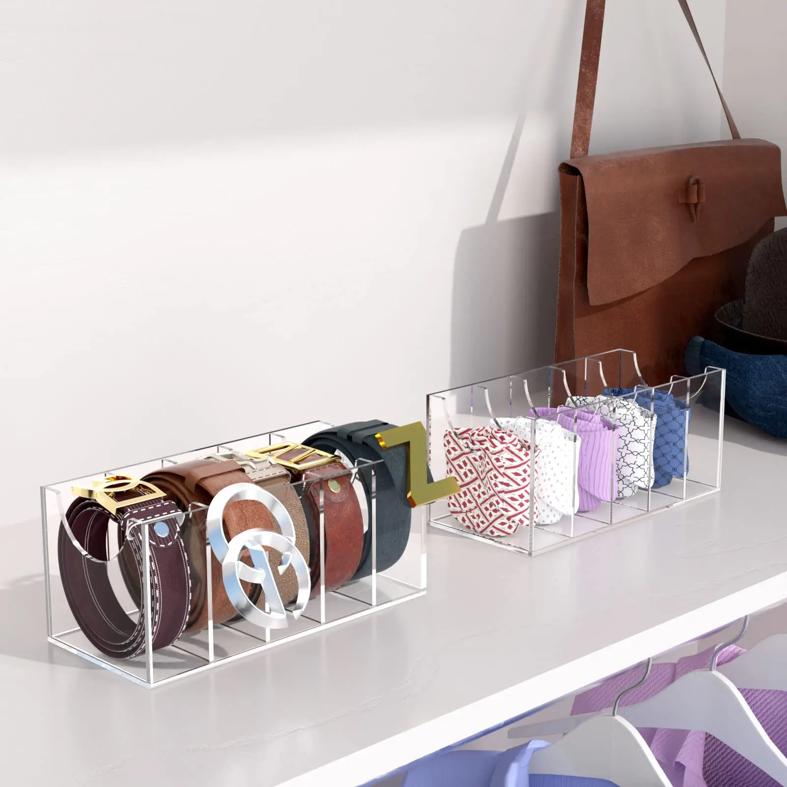 Acrylic Belt Organizer Belt Container Storage Holder Storage Organizer