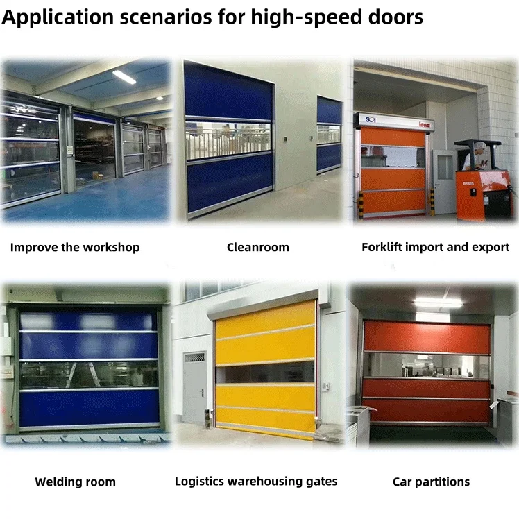 Industry Warehouse Pvc Plastic Fabric Curtain Clean Room High Quality Electric Fast Acting Pvc High Speed Roller Door