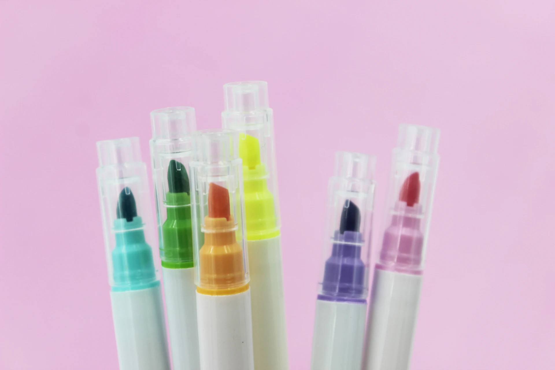 2022 стираемые хайлайтеры с двойной головкой текстовые гладким наконечником двухсторонние маркеры зубилом для ткани и текстиля