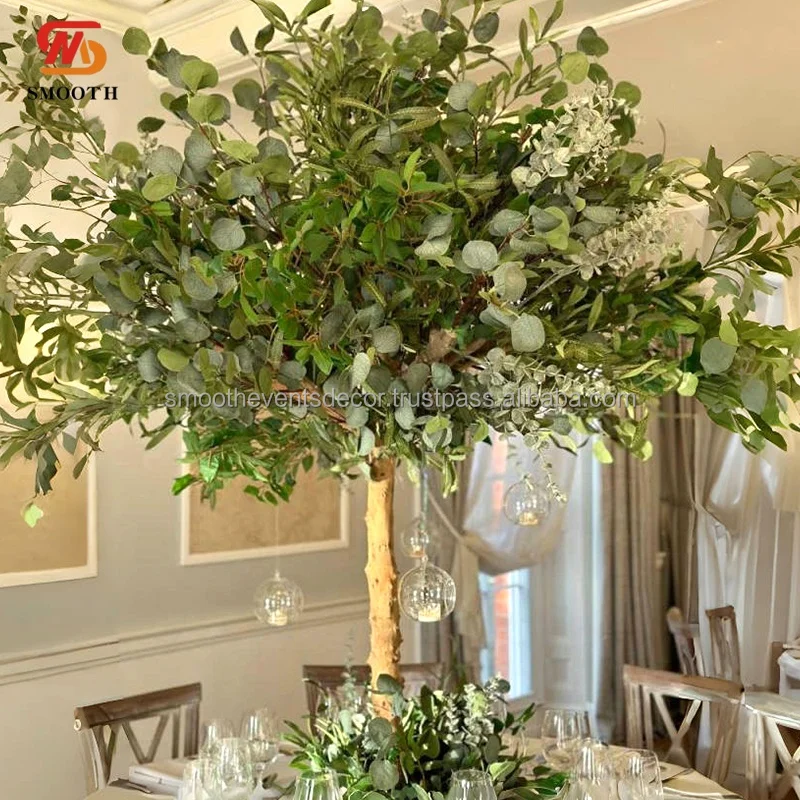 SMOOTH Social Media Popular Artificial Tree Custom Artificial Green Leaves Tree for Wedding Table Decoration