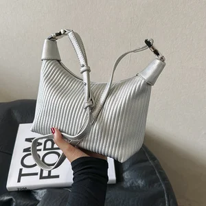 Pleated Mini Solid Color Sac a Main Women's Handbags Hobo Bag Trendy Purses 2026