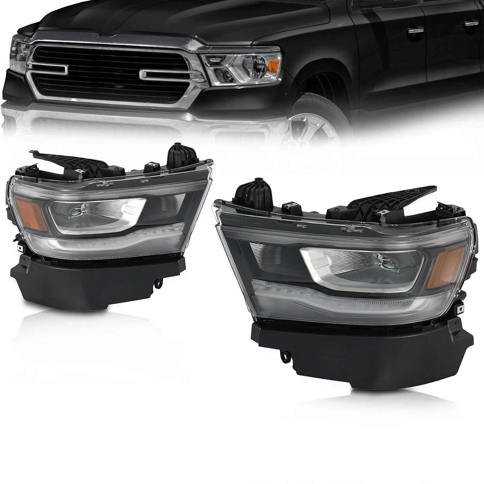 OEM auto parts new replacement halogen LED DRL headlights headlamp for 2019-2022 RAM 1500