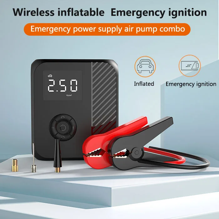 2022 New Portable Jump Starter with air Pump air Pump for Car Bike Ball  Tire Inflator