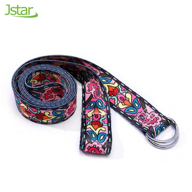 
 Jstar высокое качество Спорт Прочный хлопок нейлон растяжка Йога ремень  