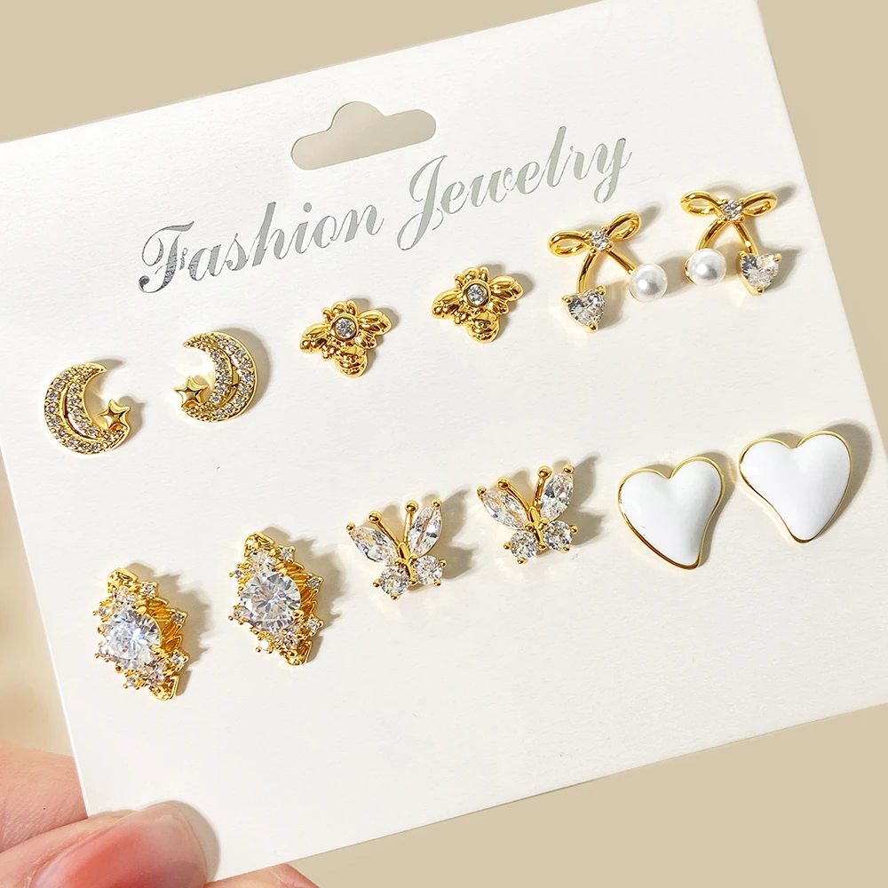 14K Gold Plated Chunky Stud Earrings – Trendy Statement Alloy Earrings For Women, Hypoallergenic, Approx. 20mm