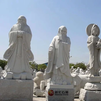 カスタマイズされた天然石フィギュア彫刻中国道教創設者LAO ZI大型立ち