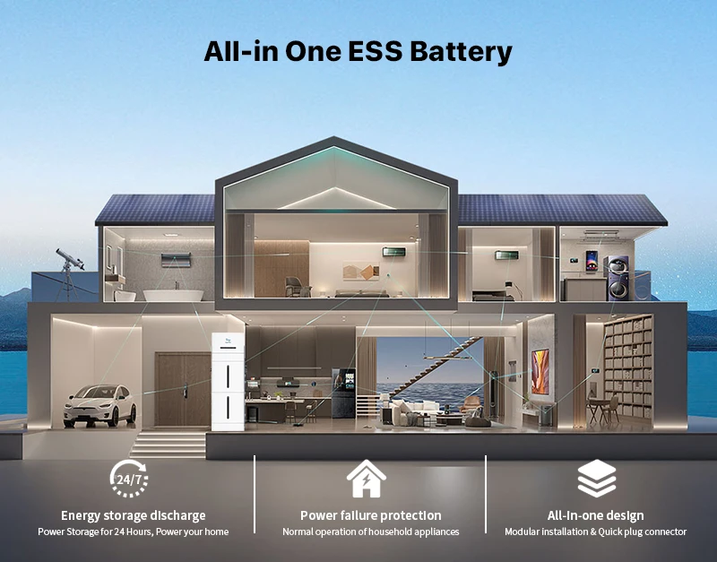 Home 51.2v  10kw 20kw ESS All in One Solor Energy Storage hybrdi System Battery With Lithium Battery  200 ah 400ah details