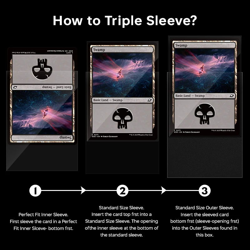 triple sleeving cards Amazon.com: Katomula 100CT Outer Sleeves, Oversize MTG Card Sleeves for  Double Sleeving & Triple Sleeving, Clear Matte Card Sleeves for Magic The  Gathering & PKM, 69 * 94mm : Toys & Games main image 0