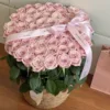 smoky purple with joy woven basket-52 roses