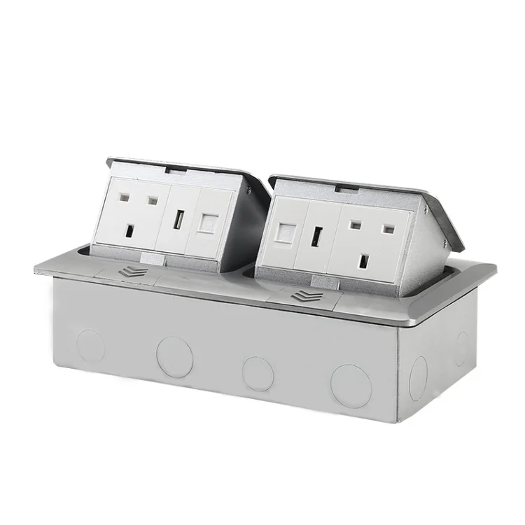 High quality French power socket multi-function information box gold hidden pop-up French standard floor socket
