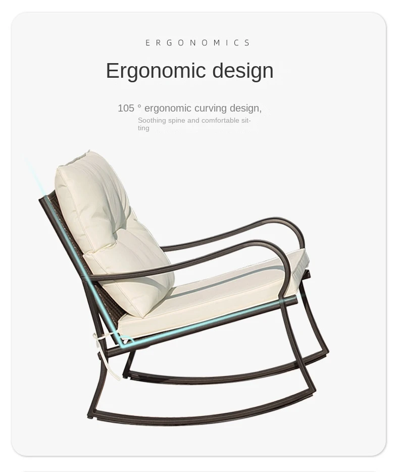 Factory Metal Outdoor Adult Chair Rocking Lounge Patio Bistro Furniture