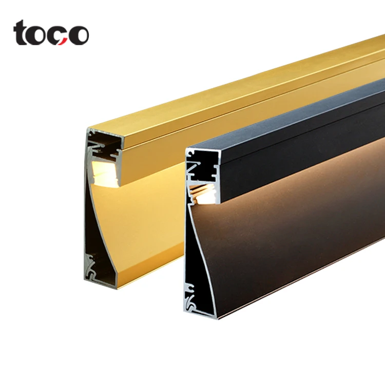TOCO Customized High Quality LED Aluminum Skirting Boards with Floor Trim Illuminated Aluminum Profile