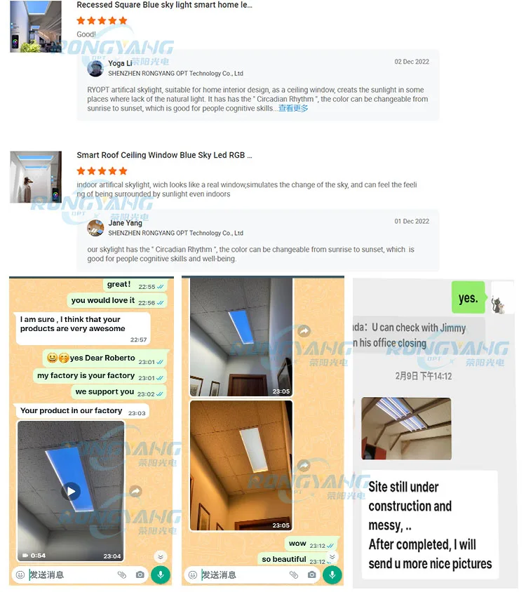 RYOPT Indoor Tuya LED Blue for Sky Ceiling Panel Light Circular  Ceiling Skylights Artificial Sun Design Industrial Style PC