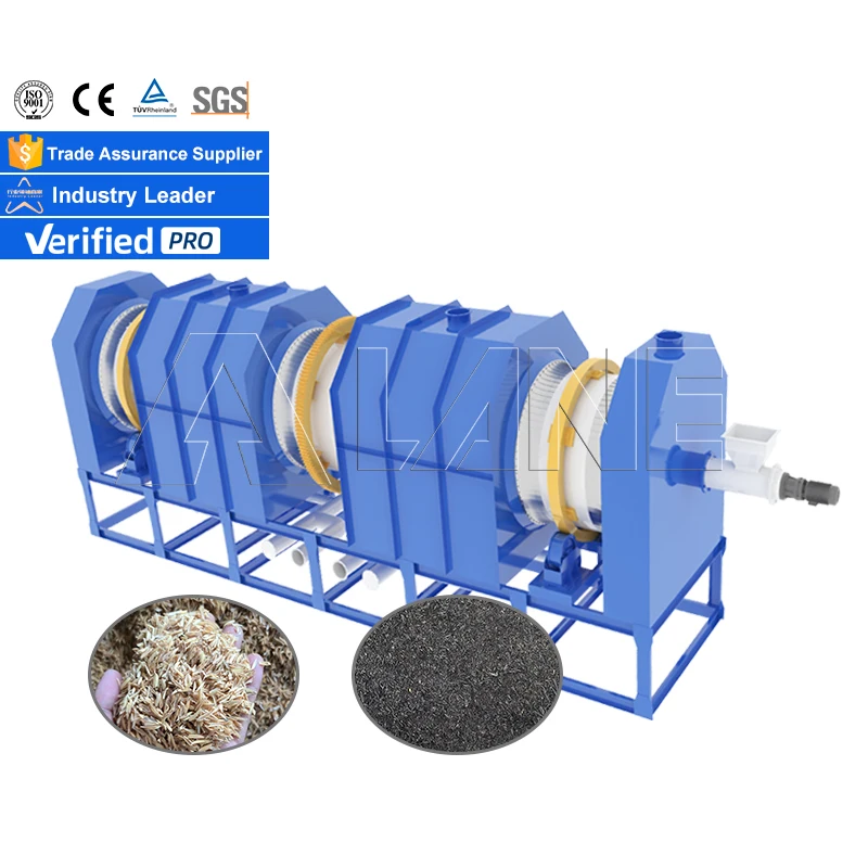 LANE Paddy Straw Biochar Carbonized Rice Husk Rotary Continuous Carbonization Furnace Charcoal Production Line