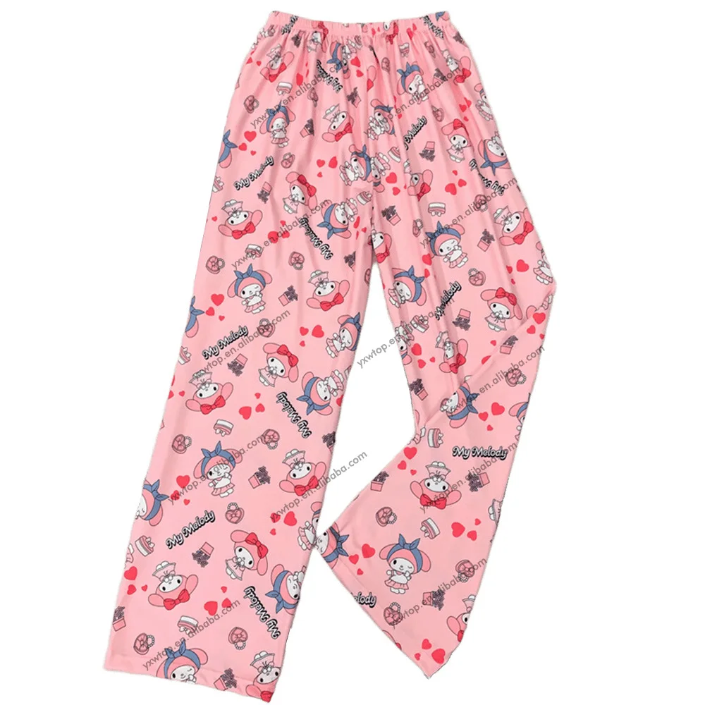 Custom Anime Cartoon Cute Hello Kt Cat All Over Print Sleep Pajama Pants Comfy Sleepwear Bottoms for Valentines Christmas Gift