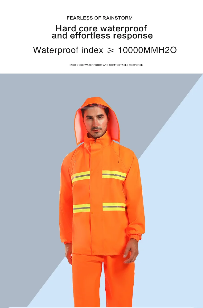 High Quality Waterproof Thick Double Layer Raincoat Split Adult