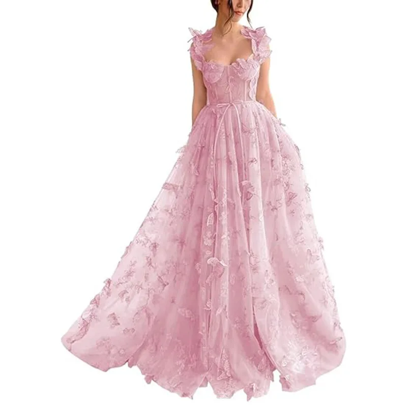 Wholesale Formal Occasion Dress Women Party Wedding Prom Gowns Light Green weetheart A-line Butterfly Evening Dresses,1 Pack