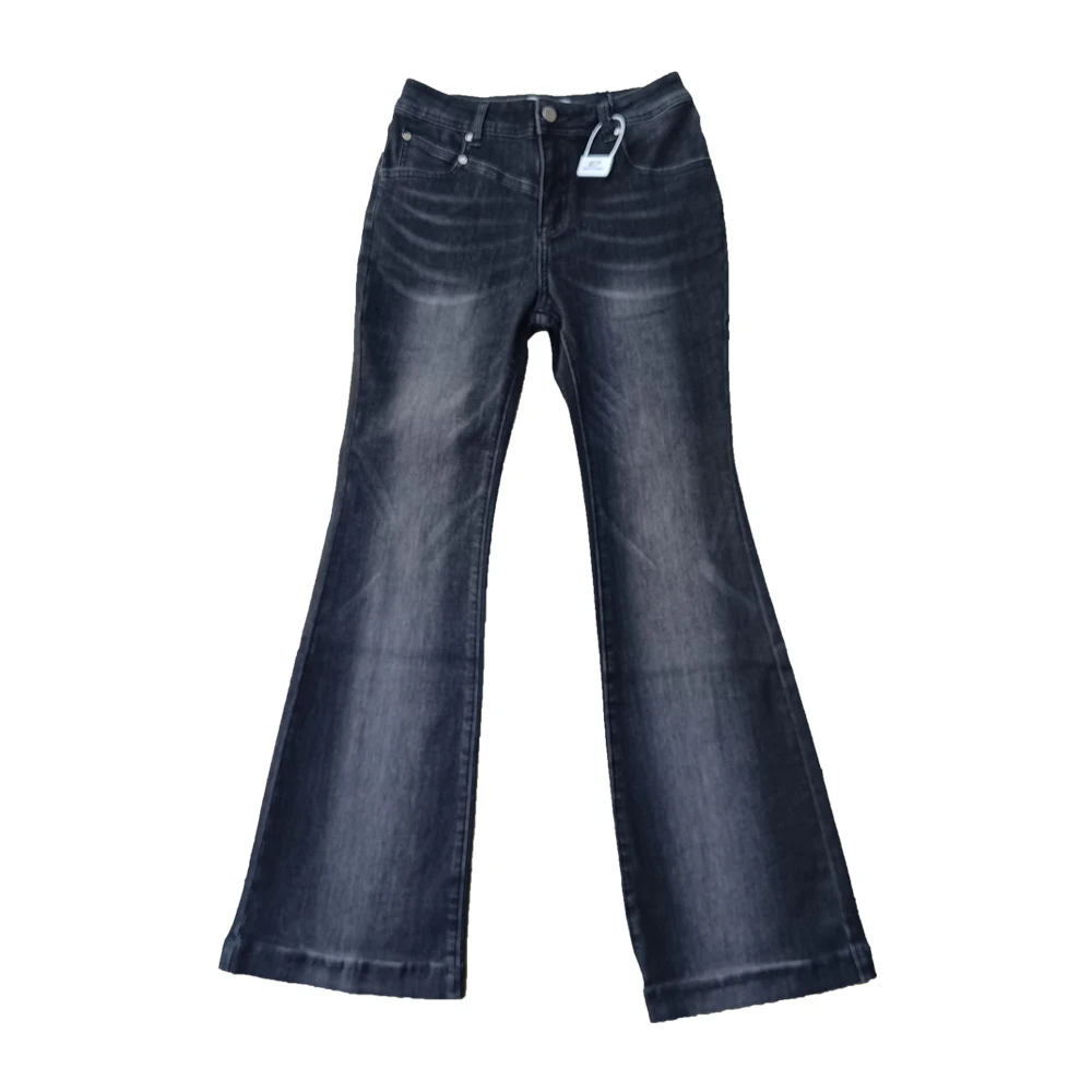 Contrast Stitching Slightly Flared Stretchy Cowgirl Bootcut Jeans Low Rise Jeans Vintage Plaid Custom Women High Waist Wear