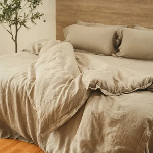 Organic European Flax Bed Cover Set Luxury Linen Bed Sheets Set Duvet Cover