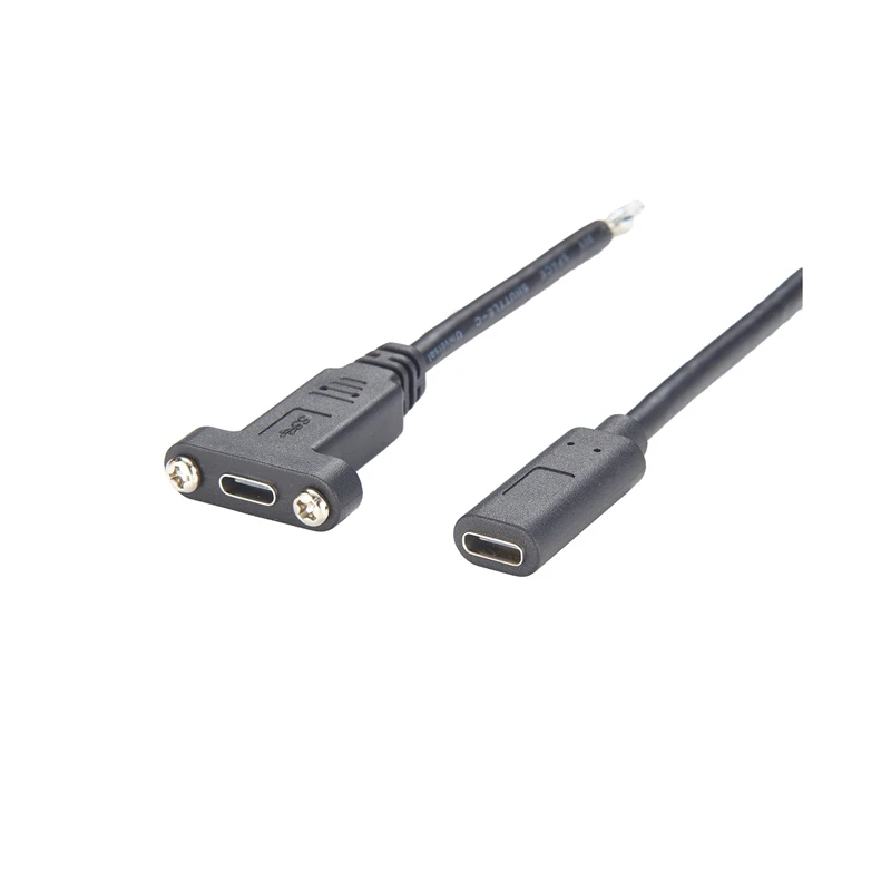 USB-C USB 3.1 Type C Data Cable with Panel Mount Screw Hole