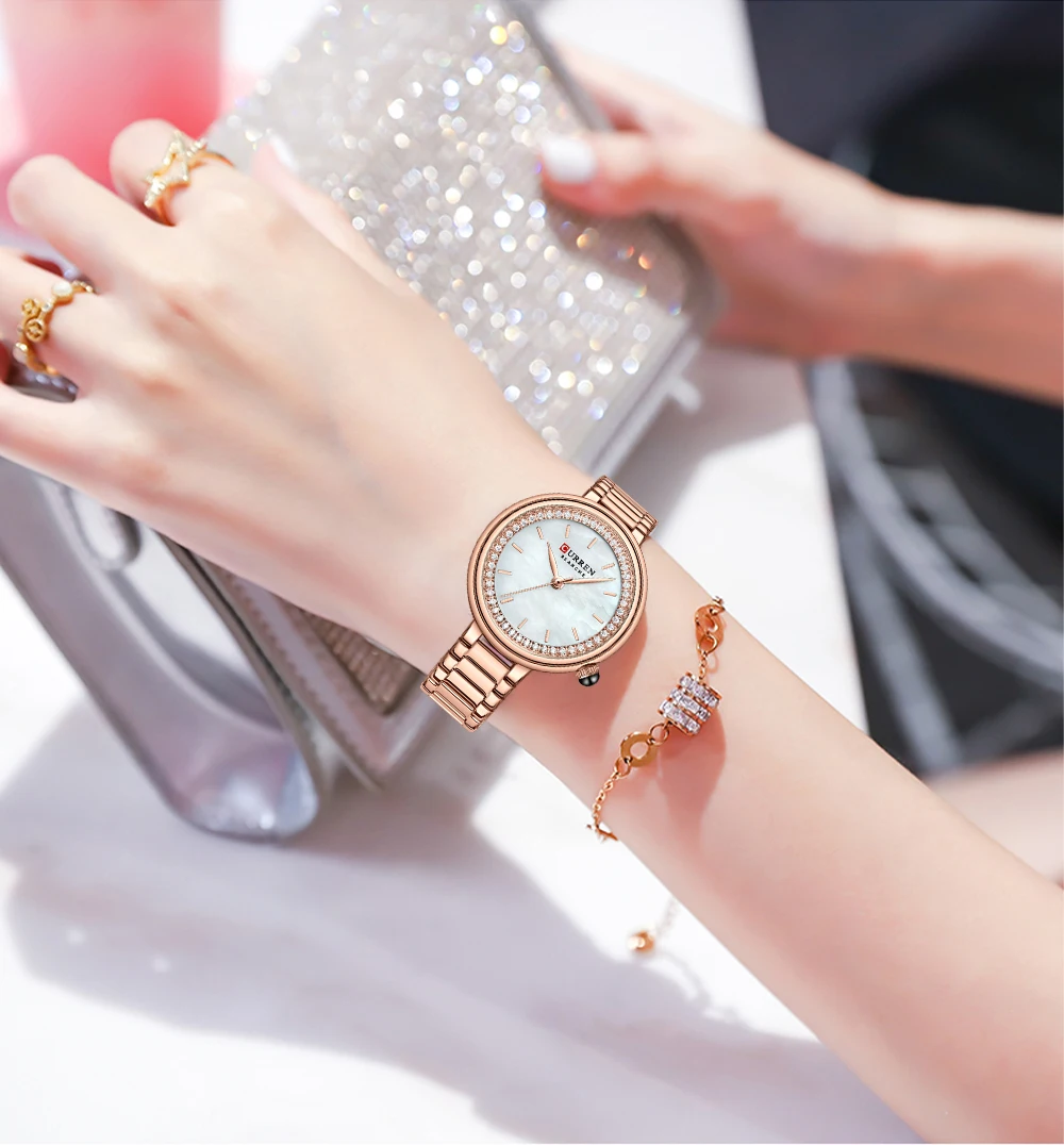 9089 High Quality Ladies Quartz Watch Casual Fashion Watch Diamond Set Steel Band Waterproof Watch Girl Gift Reloj De Mujer