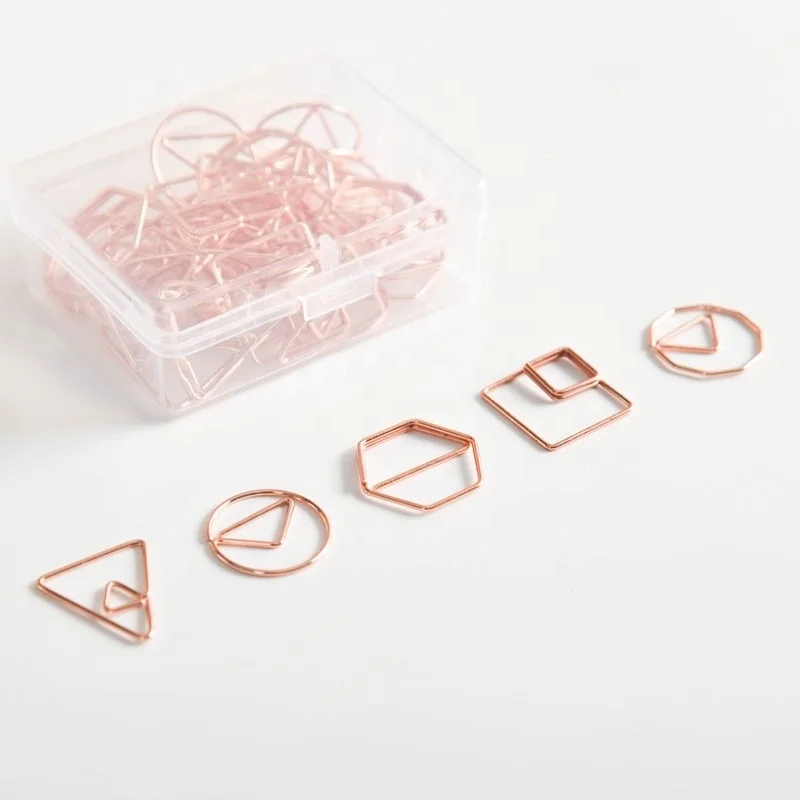 Popular Minimalist Graphic Paper Clip Custom Circle square and Triangle Geometry Stationery Paper Clips