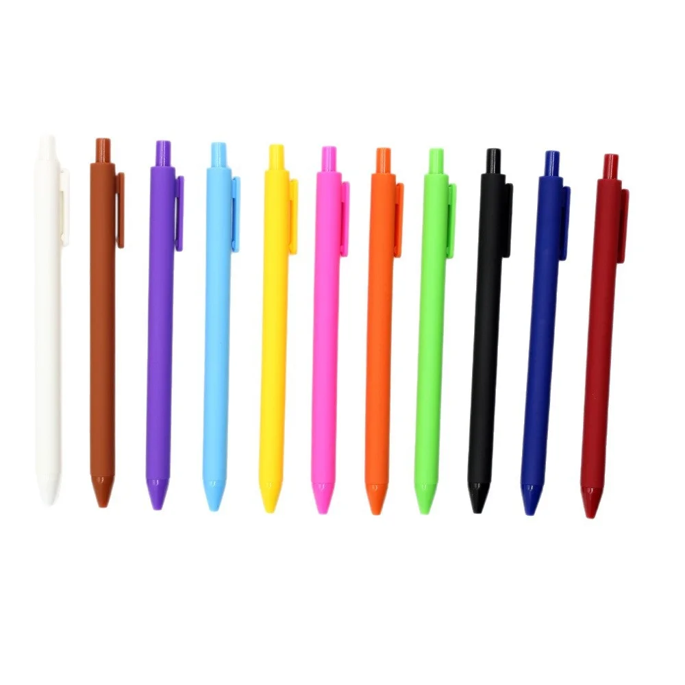 Plastic Promotional Pen With Creative Candy Colors Macaron Series Printed Logo Retractable Gel 1.0mm Black Ink Model_voghion.com