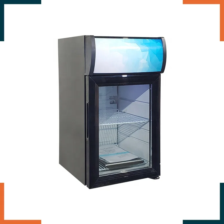 Meisda 21L beverage mini display cooler with glass door and custom sticker