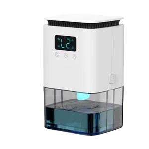 Portable Mini Desiccant Dehumidifier Electronic Control Plastic Construction for Household RV Use 30 Sq. Ft. Coverage External