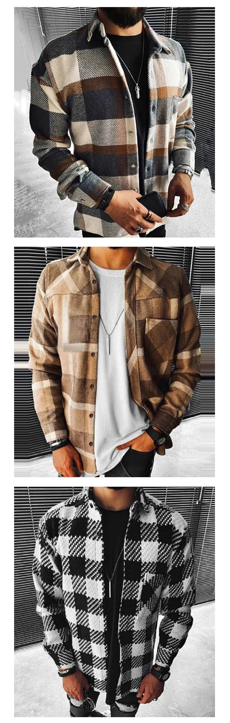 Großhandel Extra Hochwertiges Polyester Frühling Herbst Winter Langarm Mehrfarbiges Design Freizeithemd Für Männer138_voghion.com