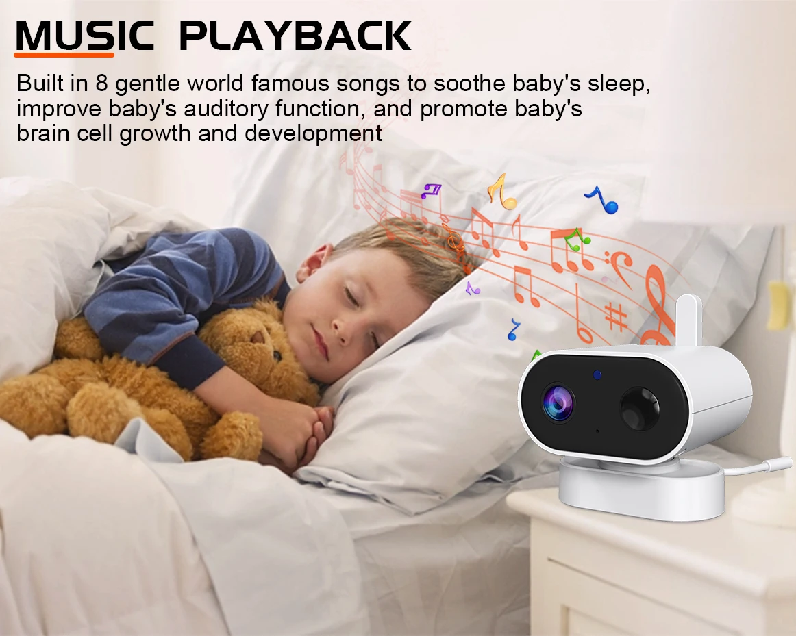 720P 2.8Inch Screen 2.4G Wireless Babyphone Camera 2000mah Temperature Detection Two Way Talk Smart Video And Audio Baby Monitor