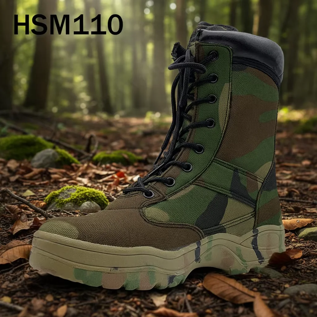 LXG,Jungle Adventure Anti-tear Camouflage Nylon Fabric Hunting Boots Hiking & Trekking Green Tactical Research Boots HSM110