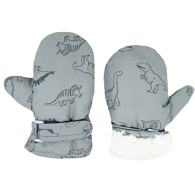 Зимние нейлоновые перчатки без пальцев теплоизоляционные теплые в форме динозавра для мужчин и женщин