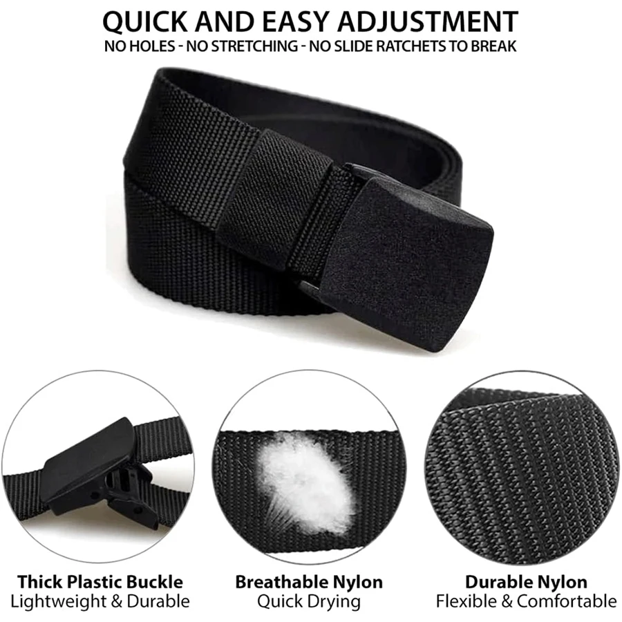 Hot Selling Wear-resistant Training Nylon Belts Men Adjustable Canvas Tactical Training Belt With Plastic Buckle