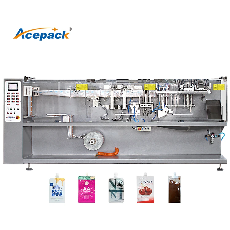 Acepack S-180C Automatic Horizontal Liquid Pouch Packaging Machine New Bag Production Gear Core Food Cosmetic Spout Sachet Foil