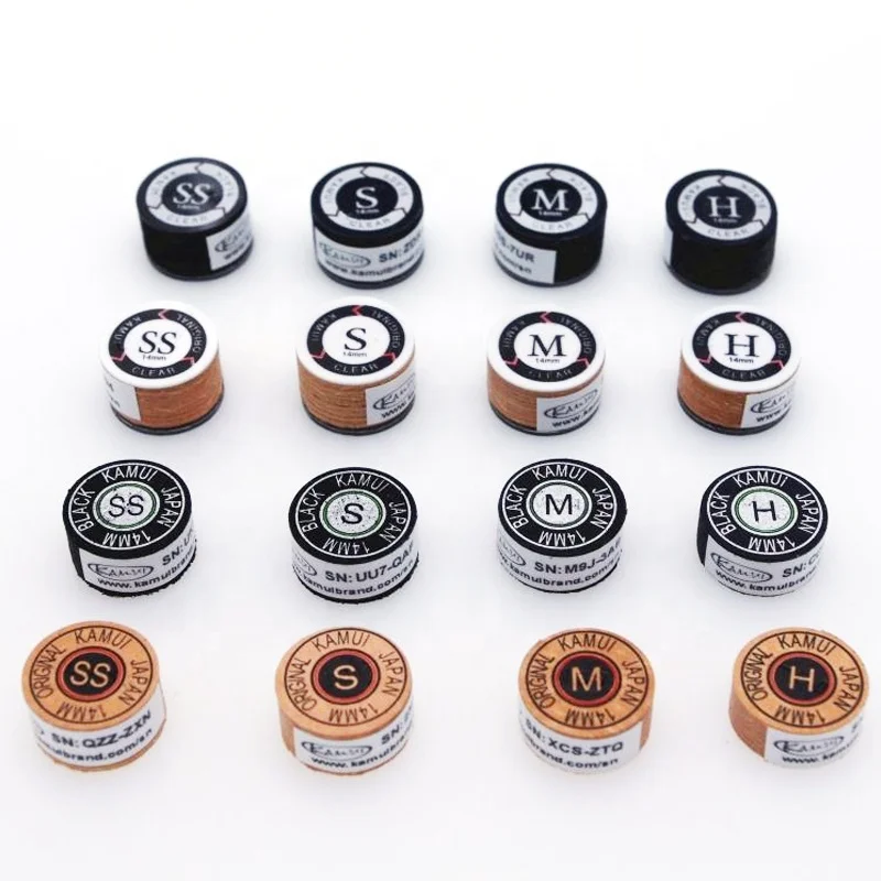 Лидер продаж, японский бильярдный кий Kamui 14 мм Ss/s/m/h, черный прозрачный наконечник