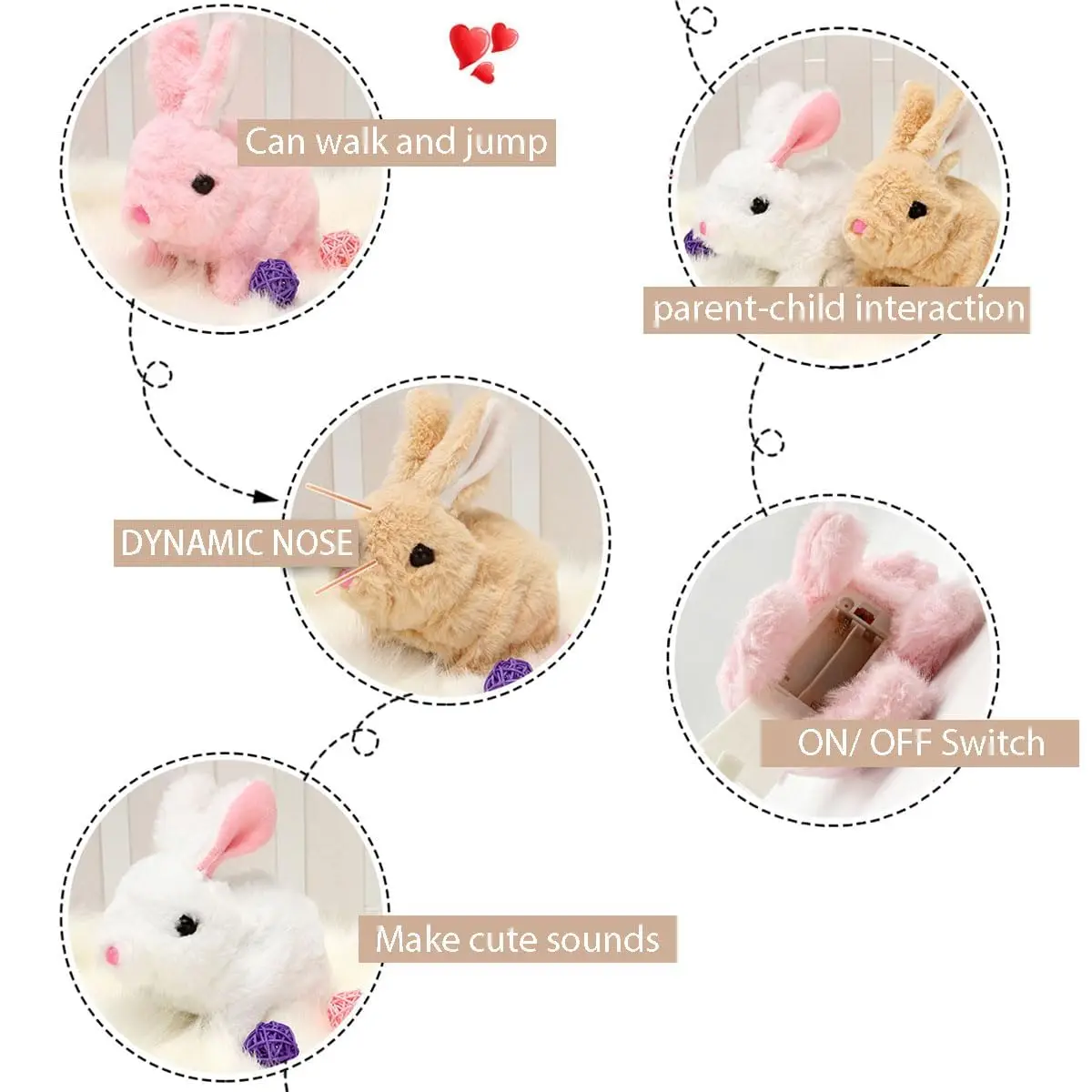 Interactive Bunny Rabbit Plush Toy Twitching Mouth And Nose Interactive ...