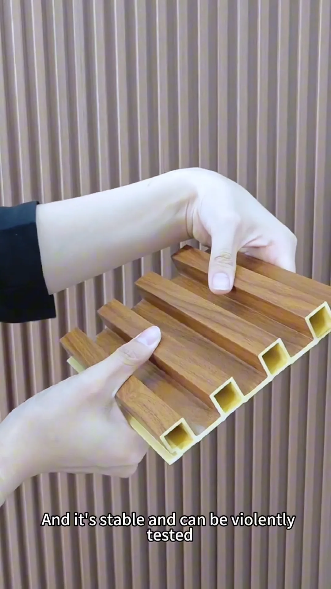 Modern Wood Fluted House Decoration Customized Colors Indoor Wpc Wall ...