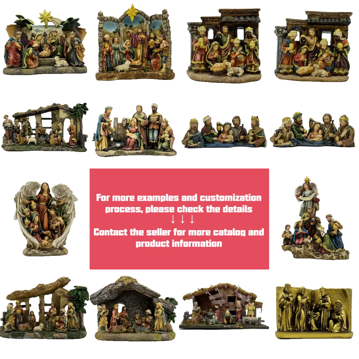 Wholesale Religious Catholic Resin Art Products Nativity Set Christmas The Birth Of Jesus