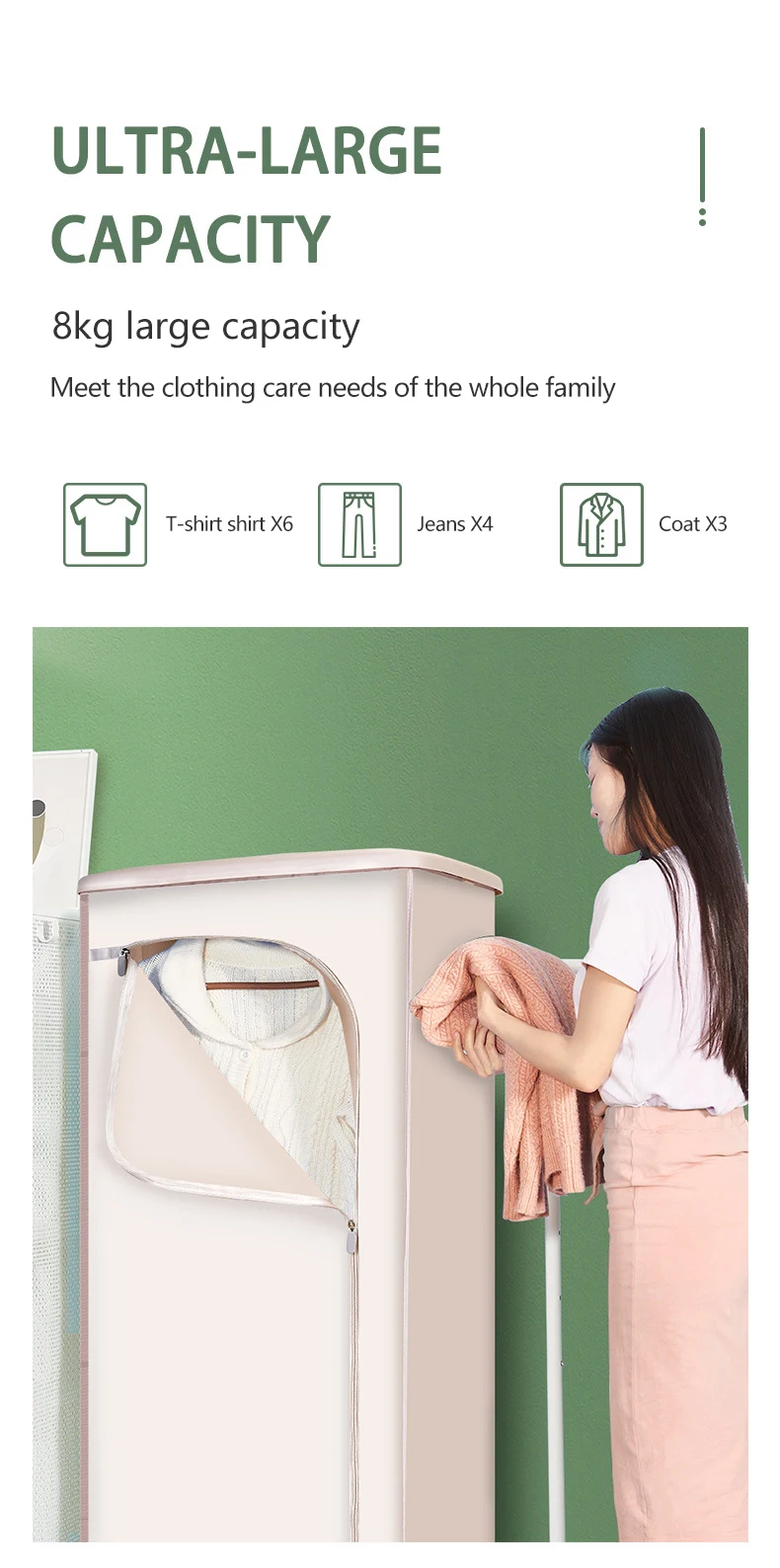 Portable Clothing Dryer Steam Iron Wrinkle Dresser Uv Clothes Dryer