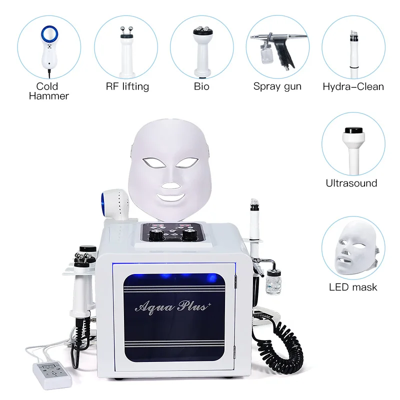 8 in 1 Small Bubble Hydro Dermabrasion Machine Facial Aqua Peeling Facial Machine Oxygen Jet Hydra Beauty Machine