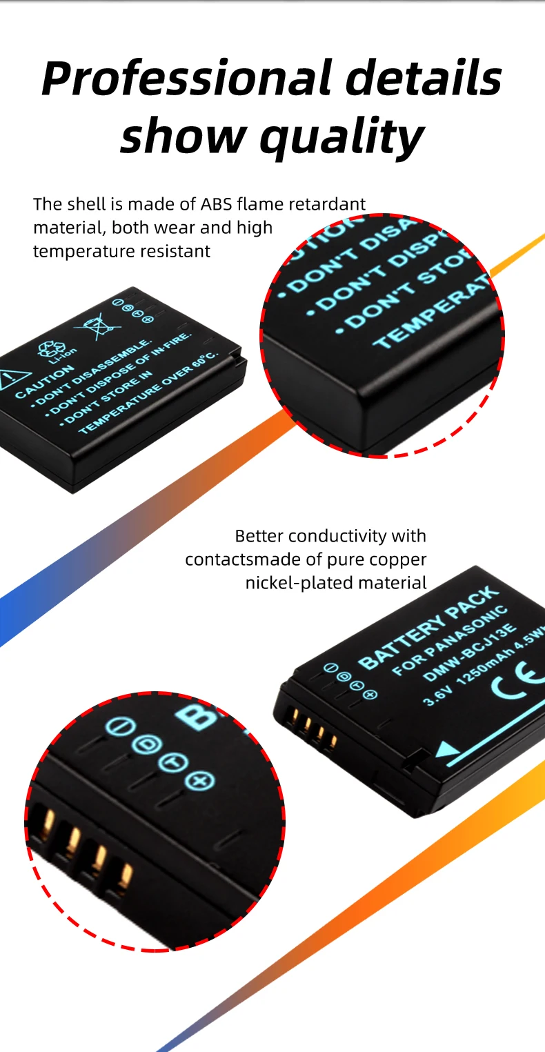 DMW-BCJ13E Li-ion Battery BCJ13E for Panasonic DMC-LX5 DMC-LX7 DMC-LX5GK DMC-LX7GK Camera Replace DMW-BCJ13PP factory