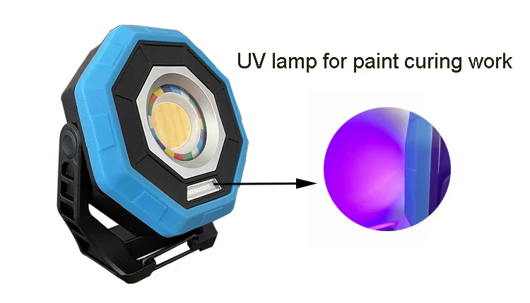 2 em 1 luz de detalhe do carro do diodo emissor de luz do CRI 95 do poder superior para o fósforo da cor com luz recarregável clara de cura UV do trabalho do diodo emissor de luz de 20 w