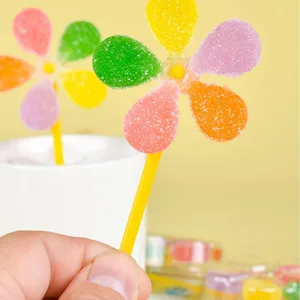 Small Fruity Windmill Lollipop Certified Halal Children's Chewy Soft Candy Bulk Bottle Box Packaging for Crafts and Snacks